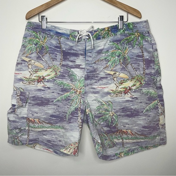 Polo Ralph Lauren Other - Polo Ralph Lauren Mens Swim Trunks Board Shorts Palm Tree Beach Hawaiian Surfer